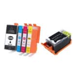 HP 920XL סט מלא 4 ראשי דיו תואמים + שחור תואם נוסף