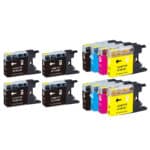 2 סטים מלאים ראשי דיו תואמים + 4 ראשי דיו שחורים תואמים Brother LC1240/LC1280 ברדר