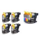 סט מלא 4 ראשי דיו תואמים + 4 ראשי דיו תואמים שחורים Brother LC22U ברדר