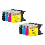 דיו למדפסת תואם Brother LC1240/LC1280 ברדר - 2 סטים מלאים