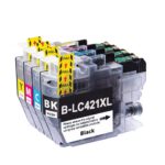 סט מלא 4 ראשי דיו תואמים למדפסת Brother LC421XL