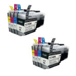 2 סטים ראשי דיו תואמים brother lc424bk/c/y/m