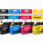 סט 4 ראשי דיו תואמים brother lc521 bk/c/m/y