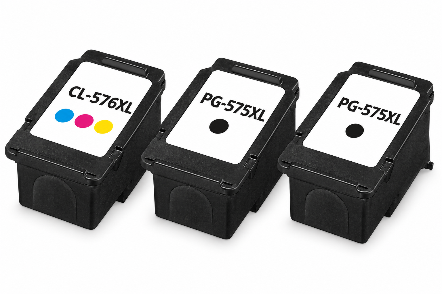 מארז ראשי דיו תואמים Canon PG-575XL / CL-576XL – שני שחורים וצבעוני אחד