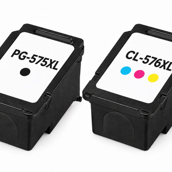 זוג ראשי דיו תואמים Canon PG-575XL שחור ו-CL-576XL צבעוני