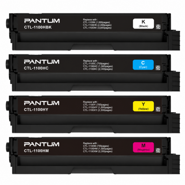 סט ארבעה טונרים מקוריים Pantum CTL-1100: שחור, כחול, צהוב ואדום